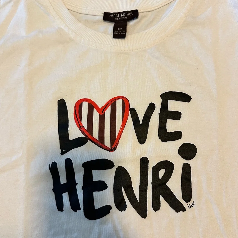 HENRI BENDEL T-SHIRT WITH CUFFED SLEEVE LOVE HENRI - Picture 3 of 9